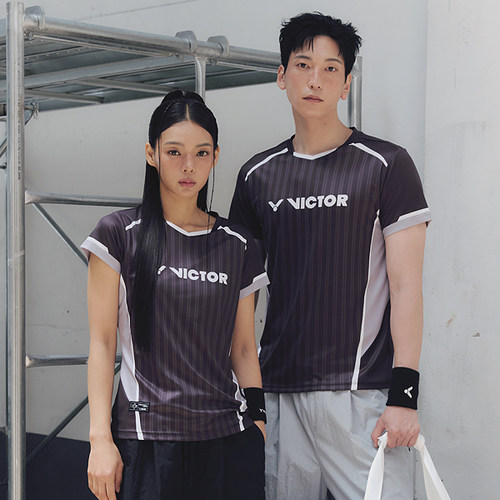 2025秋冬新款VICTOR维克多韩国羽毛球服男女款运动速干透气短袖23