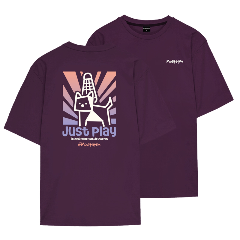 韩国2025秋冬meditation新品羽毛球服短袖男女同款运动速干T恤4