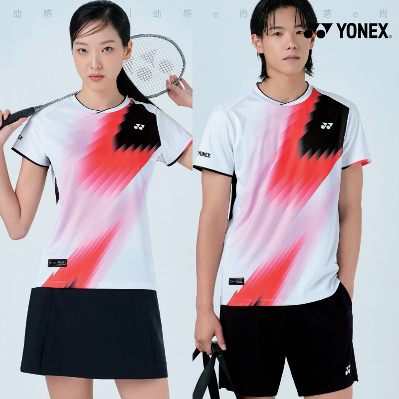 2025春夏新款YONEX尤尼克斯韩国羽毛球服短袖男女款速干运动T恤23