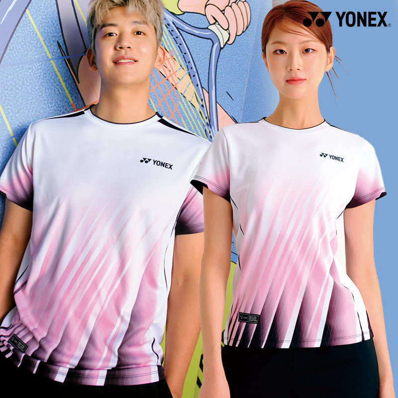 2025秋冬韩国YONEX尤尼克斯新款羽毛球服短袖男女款速干运动T恤17