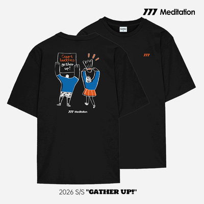 韩国2026春夏meditation新品羽毛球服短袖男女同款运动速干T恤黑
