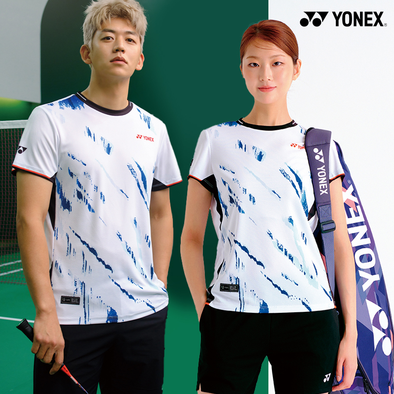 2025秋冬韩国YONEX尤尼克斯新款羽毛球服短袖男女款速干运动T恤23