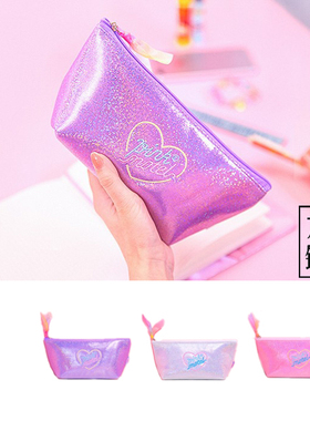 Bentoy满天星船型笔袋少女亮片文具袋原宿学生化妆包个性网红收