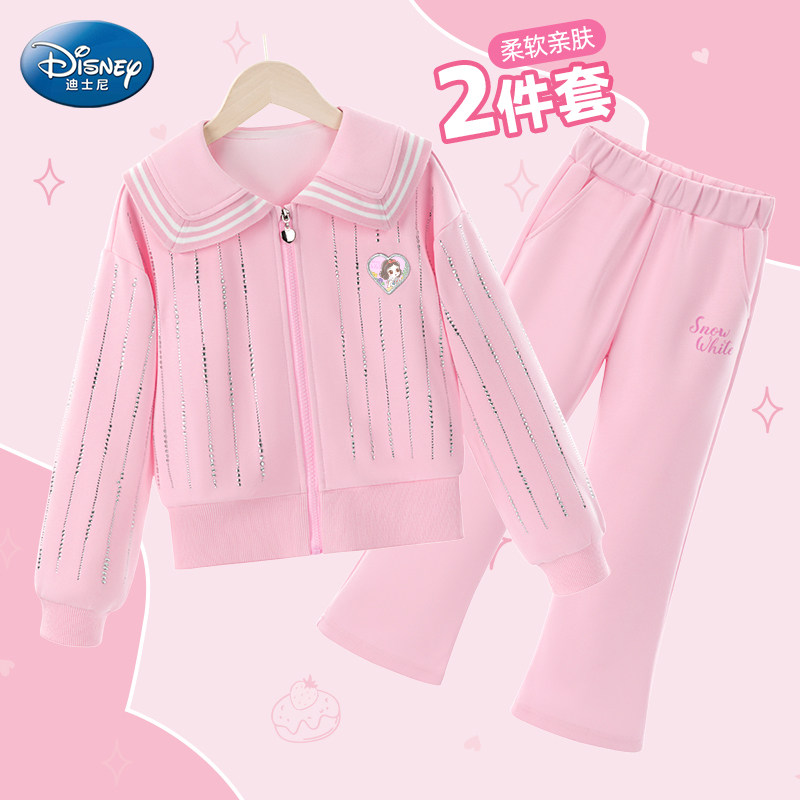 迪士尼童装女童套装2025新款春秋小女孩运动套装秋儿童加绒套装女,童装/婴儿装/亲子装,套装,淘宝优惠券,粉丝福利购,淘宝优惠卷