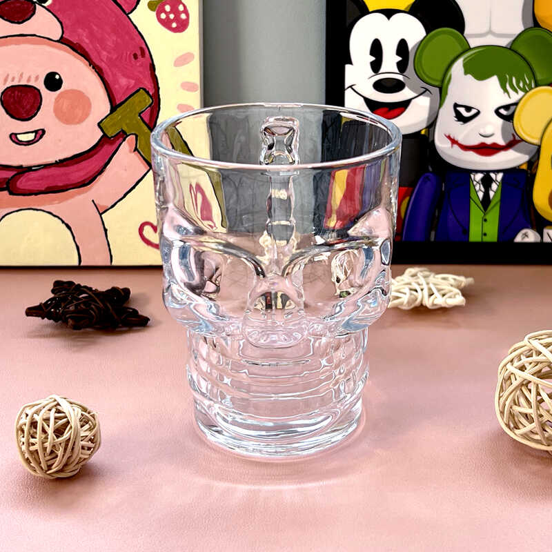 美国进口骷髅头朋克西海岸玻璃杯啤酒杯饮料杯水杯马克杯创意潮流