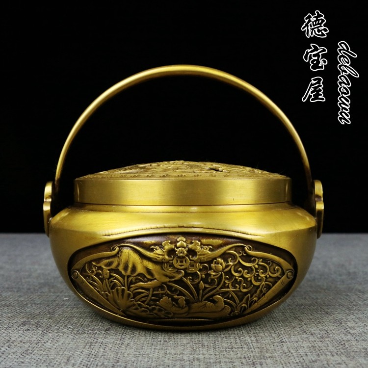 铜手炉铜手炉暖手炉铜火炉铜火冲结婚火铳旺盆炉手提炉熏香炉大号