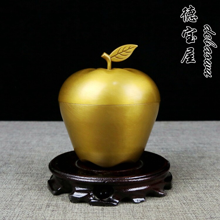 铜烟缸纯铜烟灰缸带盖装饰品