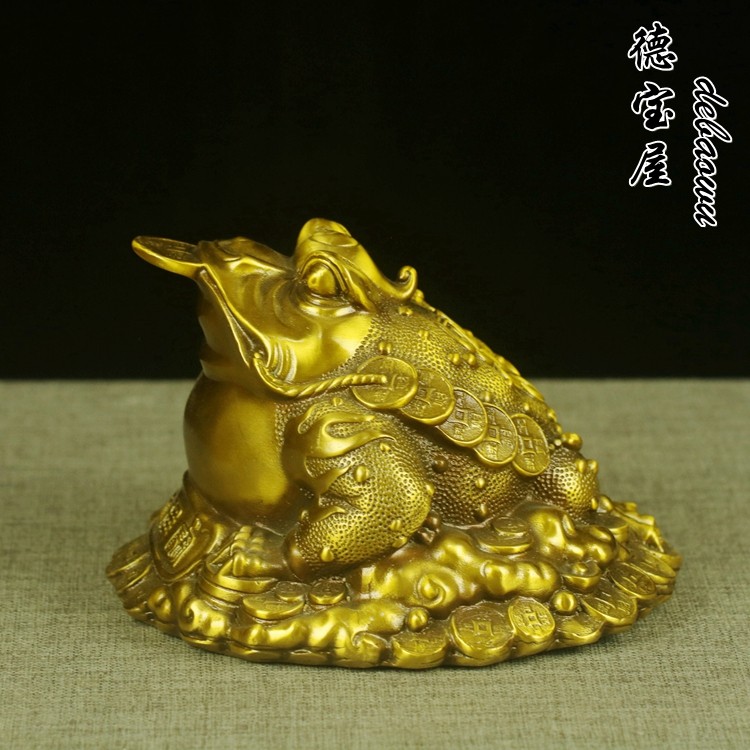 铜金蟾纯铜三足金蟾蜍摆件吉祥物