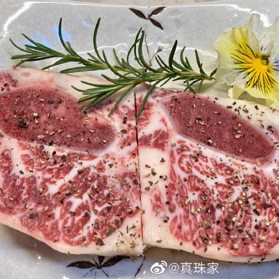 特选牛仔骨原切牛排雪花漂亮 一公斤4-7片包顺丰