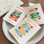 5个装 多巴胺女孩泫雅色bb夹可爱百搭刘海夹侧边夹女童发夹发饰