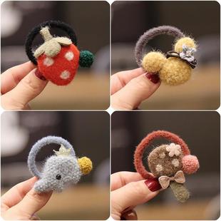 儿童发圈皮筋扎头发可爱卡通小女孩毛呢韩版头饰女童头绳发绳发饰