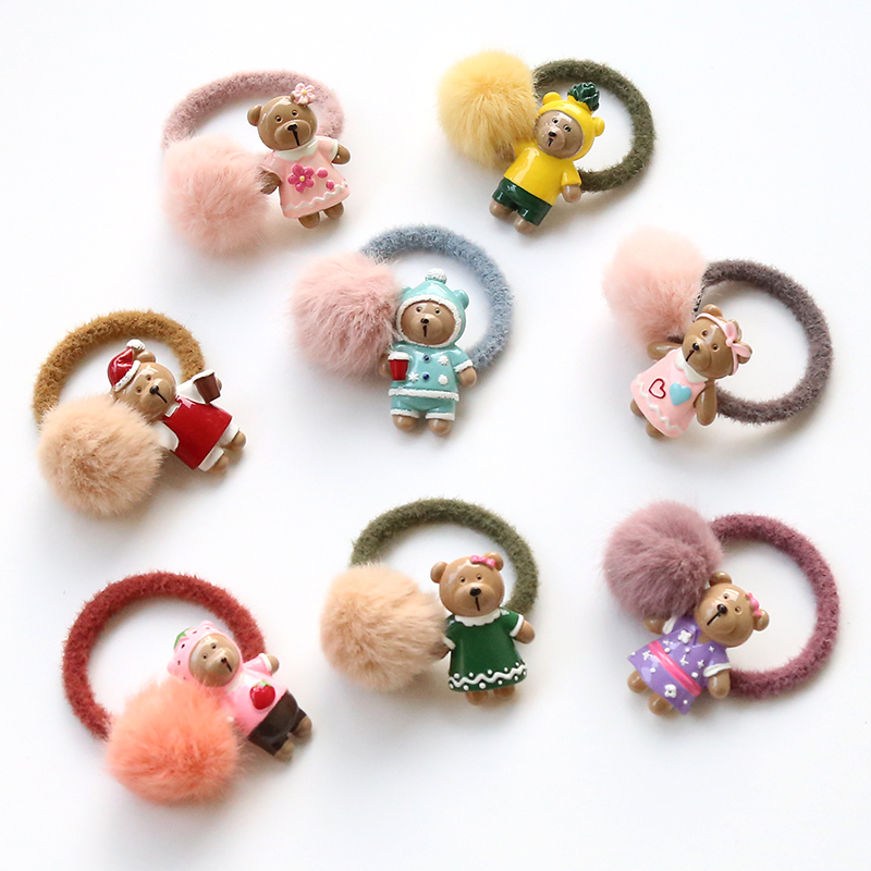 儿童发圈头绳头饰小女孩头花公主韩版小熊皮筋发绳小女孩女童发饰