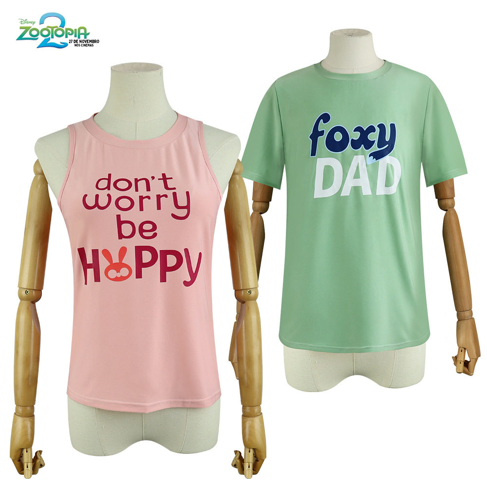 疯狂动物城2朱迪cos服兔子多巴胺背心尼克狐狸cosplay同款短袖T恤