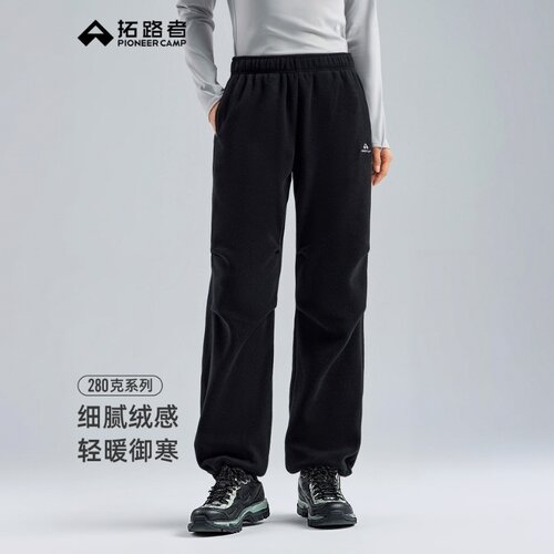 拓路者女秋冬新款加绒户外抓绒裤