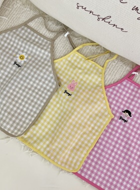 becheers 韩ins儿童防水围裙定制 手工围裙三件套 防水防油过家家