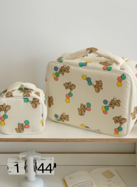 haruharu 韩国进口面料 独家定制 气球小熊收纳包化妆包 小行李袋