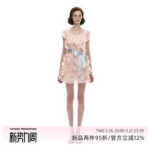 Romance 粉色荷叶边收腰连衣裙海边度假仙女裙 Nanci3.26日20点