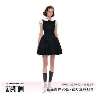 Romance 收腰显瘦假两件花苞领撞色连衣裙 Nanci3.26日20点