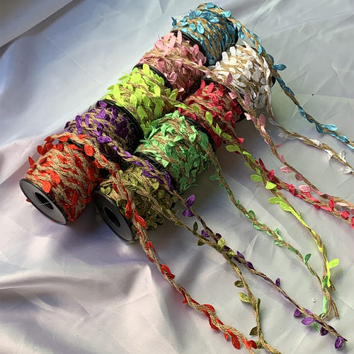 环创材料绳子仿真树叶麻绳藤条