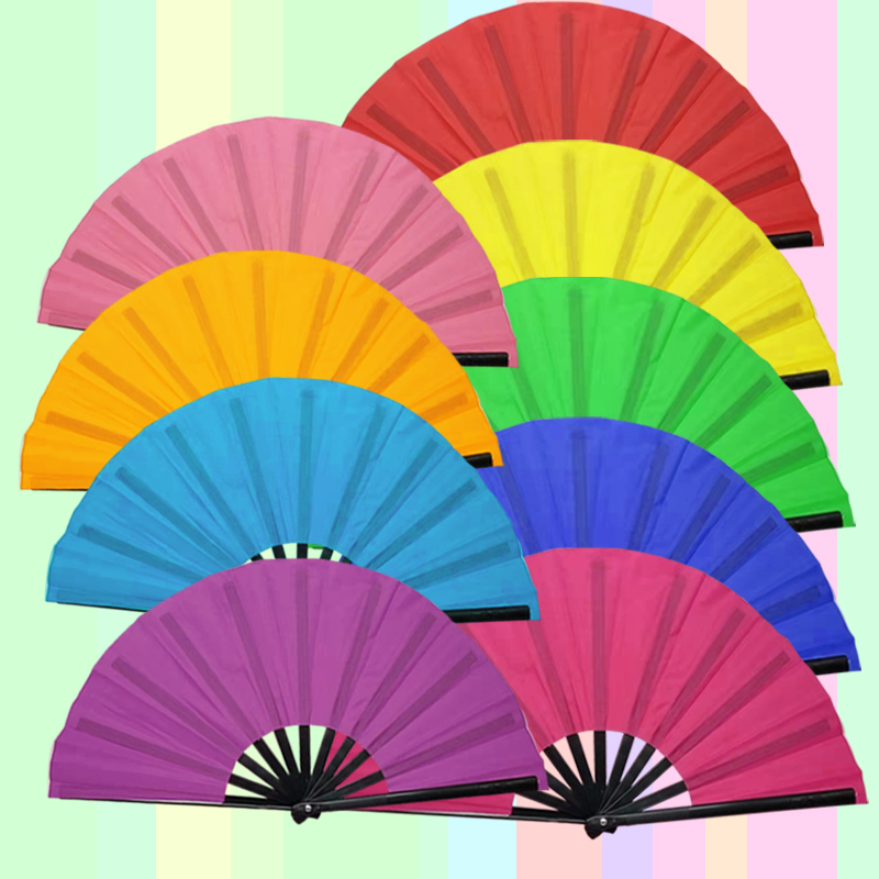 儿童响扇甩扇折扇彩色功夫扇8寸