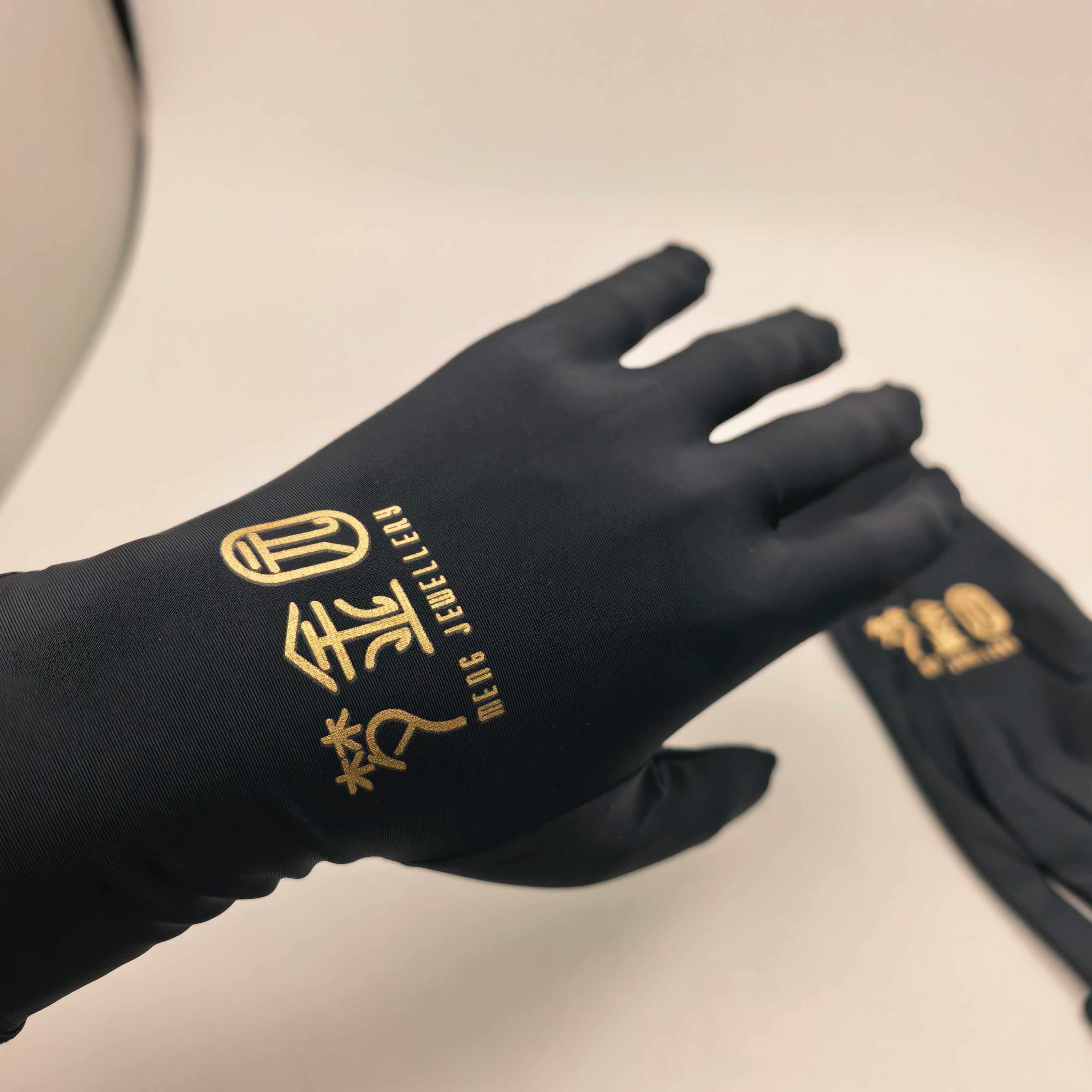 珠宝店导购专业直播手套黄金钻石黑色薄款弹力礼仪戒指奢侈品手套