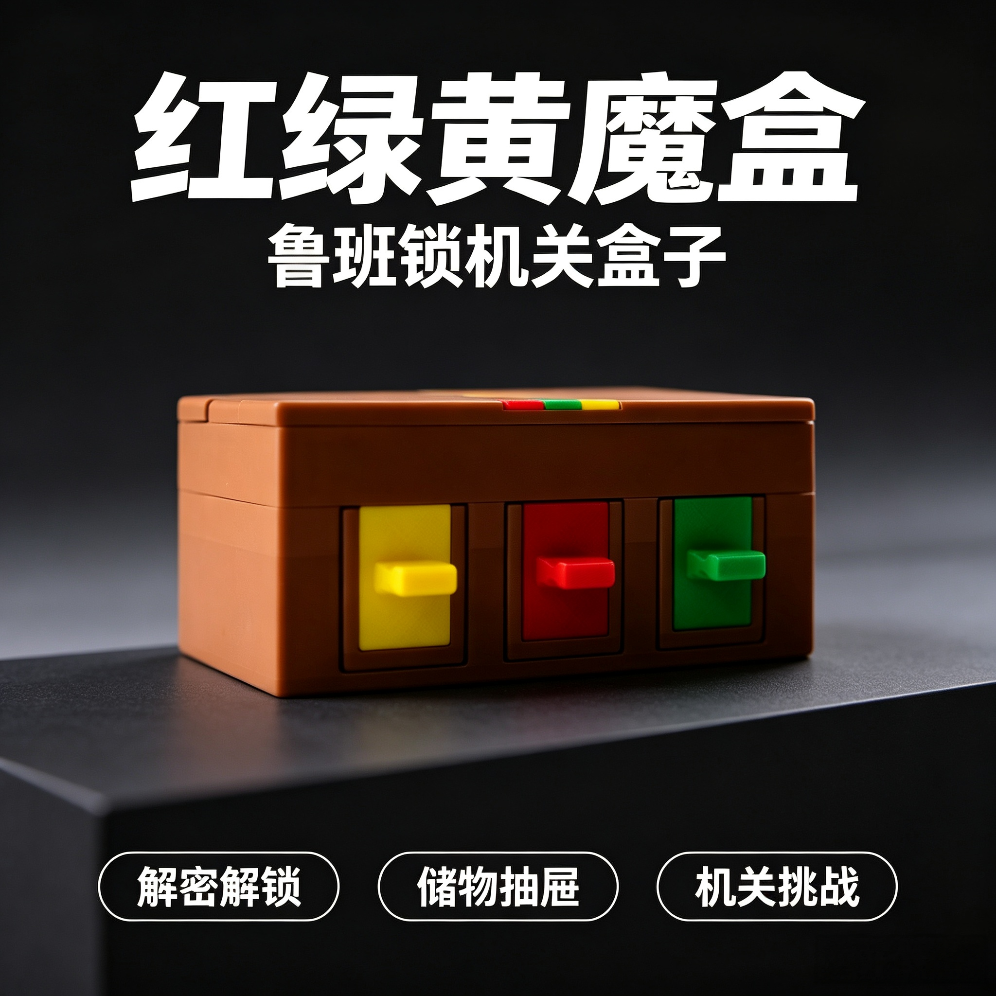 红绿黄魔盒解谜盒鲁班锁机关盒子地狱级难度gm同款惊喜礼物储物