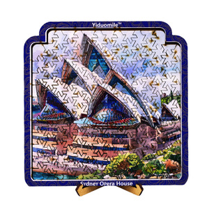 悉尼歌剧院风景油画古建筑创意木制拼图游戏高难度送朋友礼物摆件
