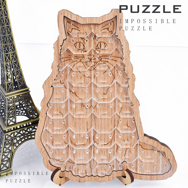 站立小猫奔跑绵羊蜗牛小猫捕鱼亚克力解密超高难度拼图puzzle益智