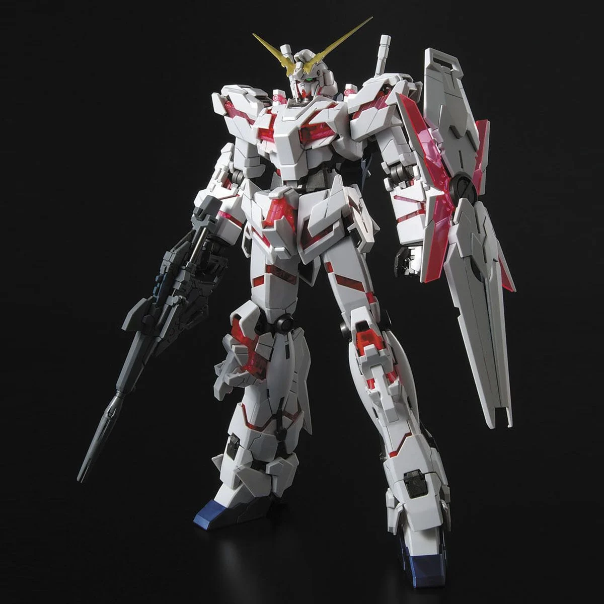 有货 万代 MG 1/100 RX-0 独角兽高达＋装备架 拼装模型