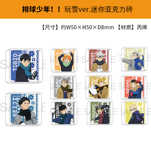 日向影山周边谷子 排球少年玩雪ver迷你亚克力砖 有货 日本正版