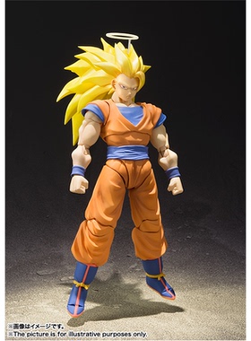 有货 万代SHF 七龙珠Z 超级赛亚人3 孙悟空 可动手办模型