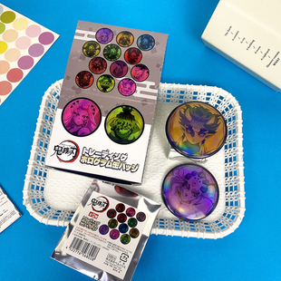 日本正版鬼灭之刃 十二鬼月上弦 单色闪徽章盲盒我妻善逸周边谷子