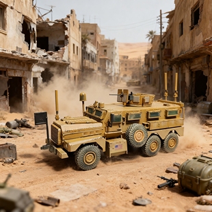 大飞自制成品1:72美洲狮反伏击防地雷装甲车模型仿真微缩场景道具