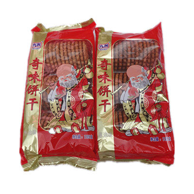 九洲奇味葱油饼干老人头饼干九州寿星饼干195克