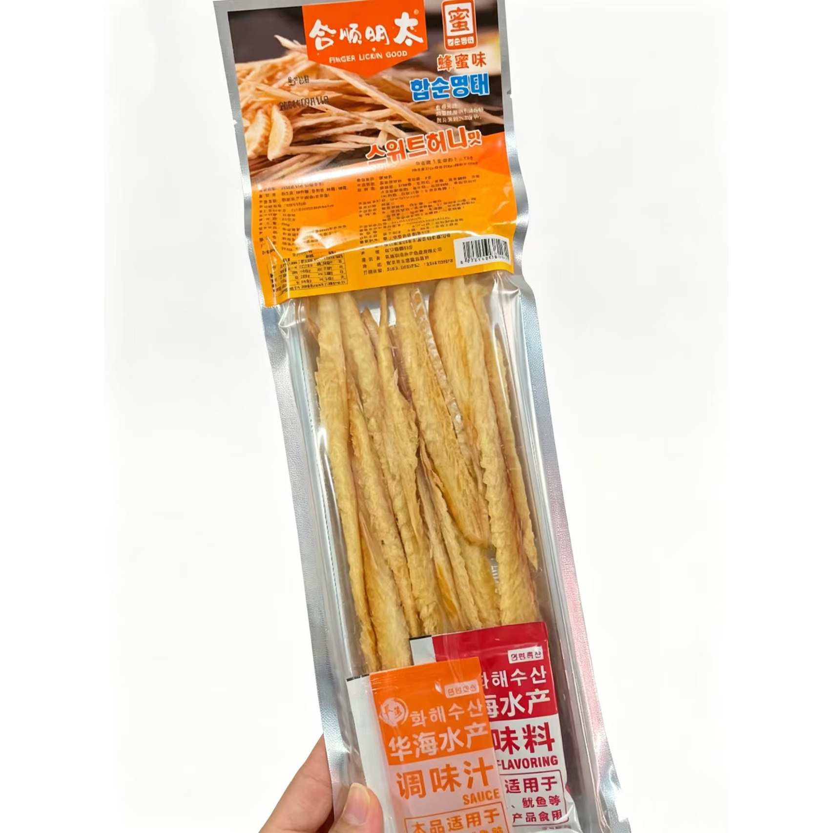 延边特产合顺明太鱼鲜香味蜂蜜味鱼丝真味鱼片内带蘸料延吉朝鲜族