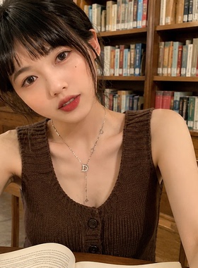 洗澡可戴钛钢不掉色Y型锁骨链