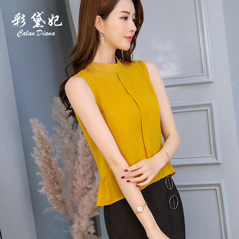 雪纺衫无袖女装2019新款女士夏装很仙的上衣服洋气超仙衬衫夏季潮在类目 女装/女士精品, 蕾丝衫/雪纺衫中 - 来自Buy2taobao.com提供专业的淘宝代购服务