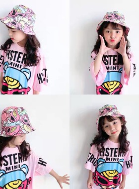 日系潮牌2025新款渔夫帽春夏秋季纯棉遮阳帽男女儿童卡通百搭帽子