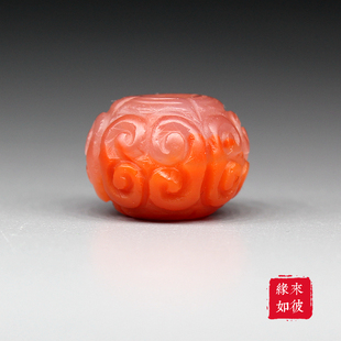 天然南红玛瑙雕刻车轮回纹珠对珠DIY手串手链配饰 隔珠顶珠配件24