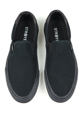 STRAYE黑色经典Classic懒人鞋TRASE一脚蹬Slip-On死飞帆布板鞋HUF