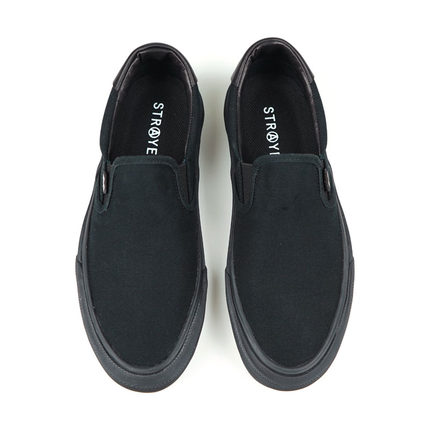 STRAYE黑色经典Classic懒人鞋TRASE一脚蹬Slip-On死飞帆布板鞋HUF