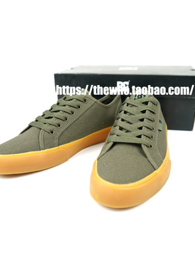 谁人滑板】MANUAL经典款轻便透气军绿色帆布低帮休闲运动学生板鞋
