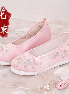 明制增高百搭淡雅风圆头汉服鞋子