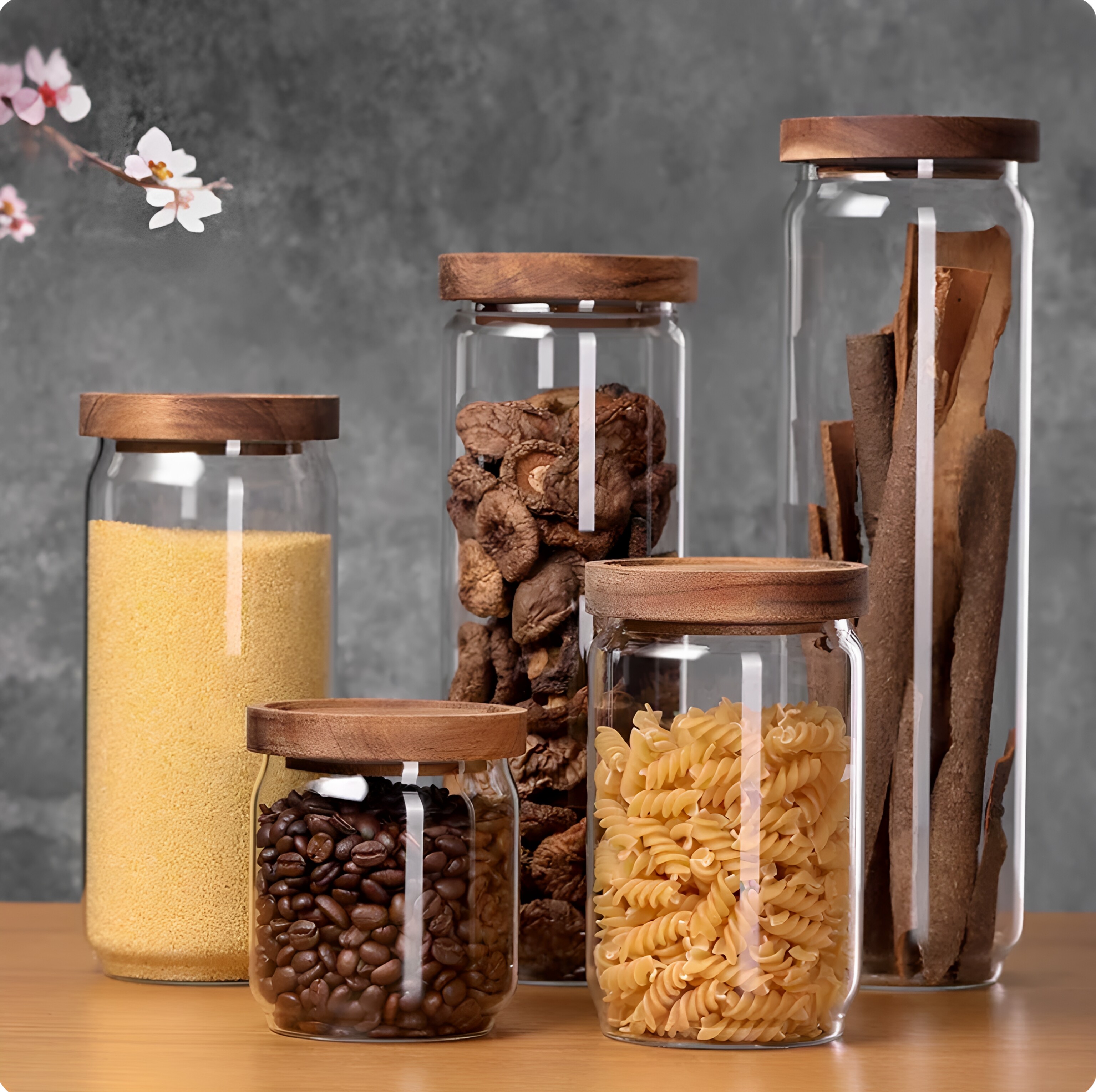 高硼硅相思木高透明食品级储物罐图片