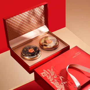 新款有福礼盒烫金双拼亚克力内盒滋补燕窝海参鹿茸海味包装盒空盒