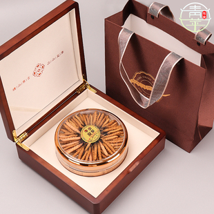 榉木虫草燕窝海参滋补通用干货包装礼盒定制高档木质加厚烫金礼盒