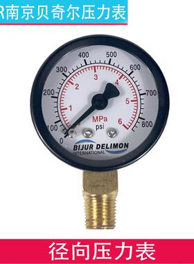 新款南京贝奇尔BIJUR DELIMON润滑油泵注油机压力表0-6MPA油包邮