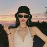 Прямоугольные солнцезащитные очки в стиле хип-хоп на солнечной энергии, изысканный стиль, в американском стиле, популярно в интернете, защита от ультрафиолета