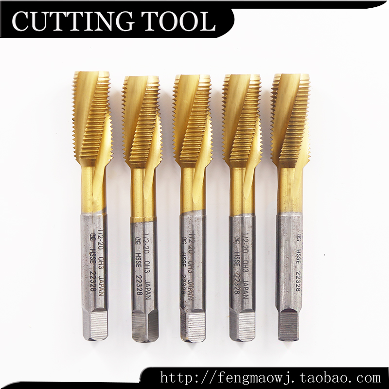 进口二手丝锥日本OSG HSSE OH3 1/2-20牙 镀钛半螺旋机用丝攻美制