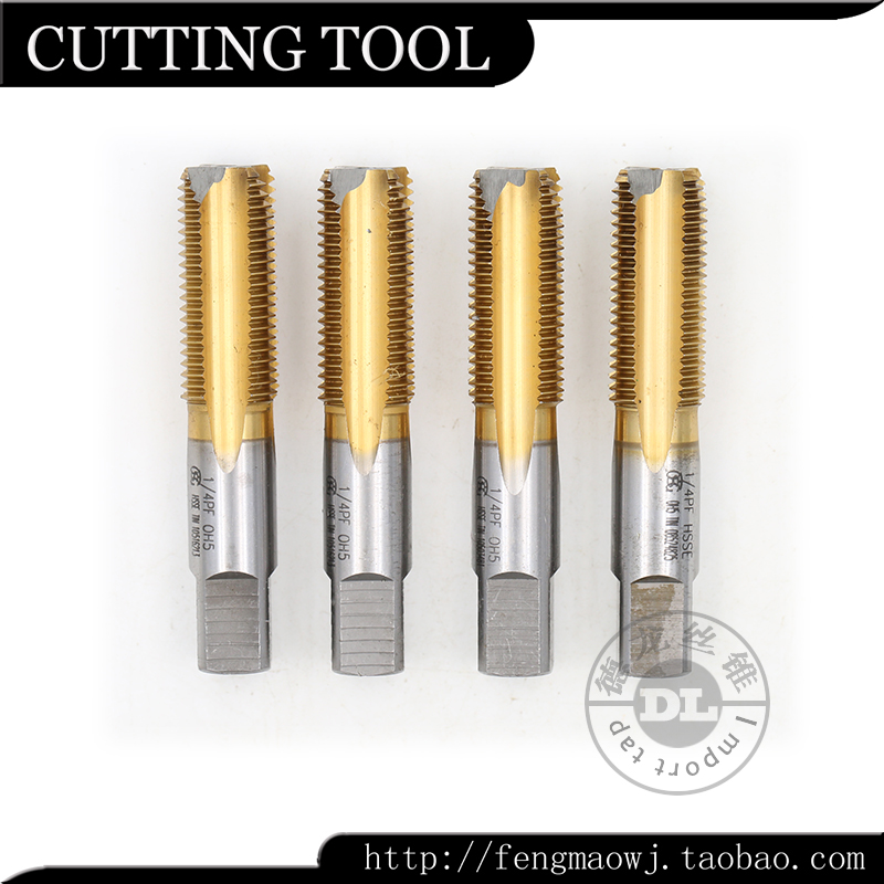 直槽螺纹镀钛二手进口台湾TOSG HSSE 1/4 PF机用丝锥实拍